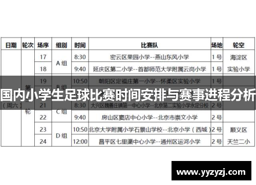 国内小学生足球比赛时间安排与赛事进程分析